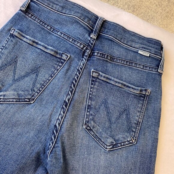 MOTHER Jeans Womens Sz 27 Pixie Tomcat Ankle High-Rise Button Fly Denim - Picture 5 of 12